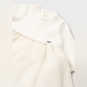 Mayoral Knit Top with Glitter Tulle Skirt